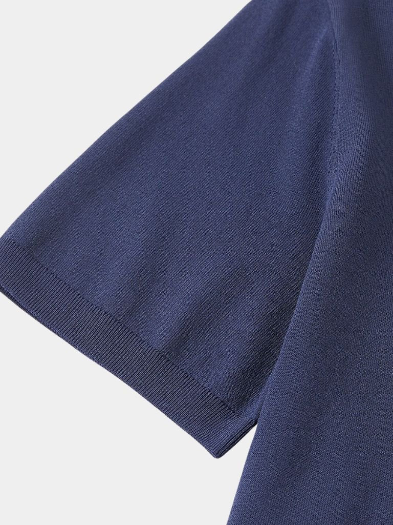 Navy Polo Classe Marina by Montaracrest: a classic polo shirt featuring a crown emblem on the chest.