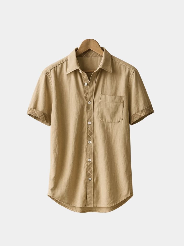 Montaracrest casual ocean-detail overhemden shirt with relaxed fit and subtle ocean-themed embroidery, displayed on a plain background.