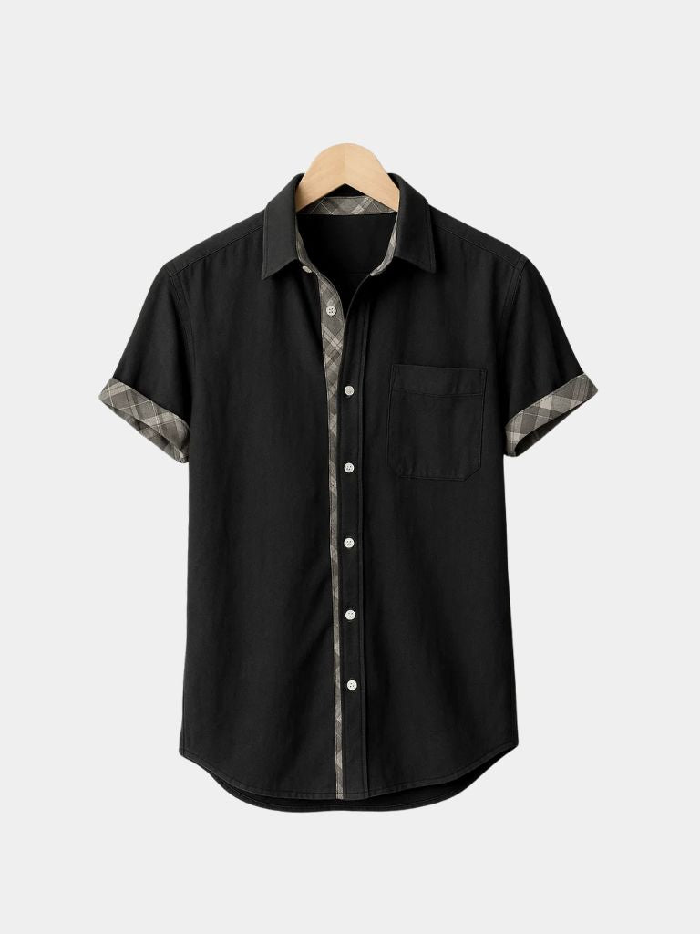 Montaracrest casual ocean-detail overhemden shirt with subtle pattern and relaxed fit, displayed on a hanger.