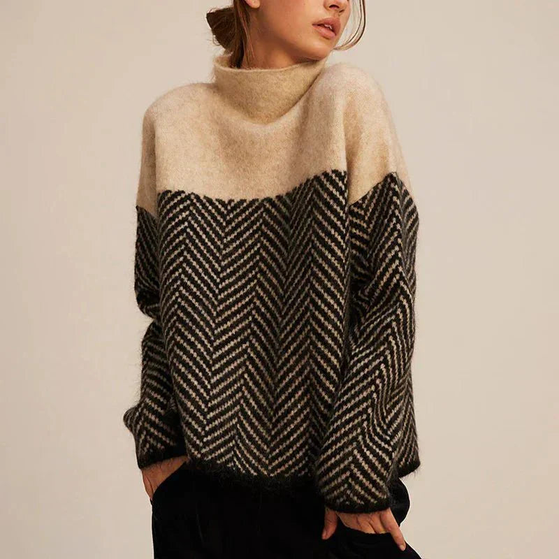Montaracrest Amy Dolcevita Donna Jumper with cozy roll-neck design, soft fabric, in a comfortable, casual style.