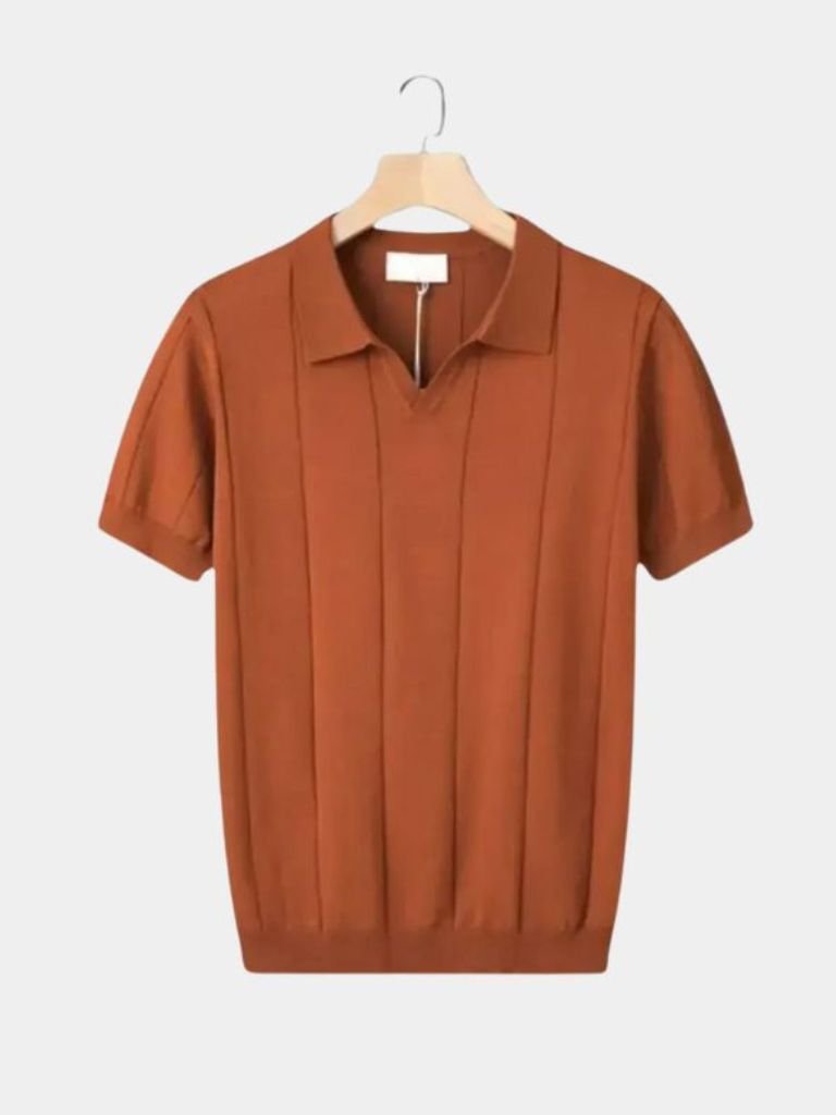 Montaracrest Portofino polo shirt with cross crown logo, featuring a classic collar and short sleeves.