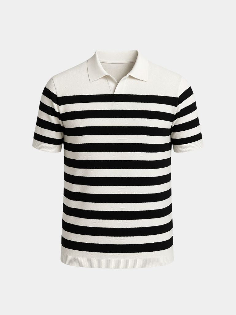 Montaracrest Polo Riviera Nautique in navy with cross crown logo, classic short-sleeve design, and breathable cotton fabric.