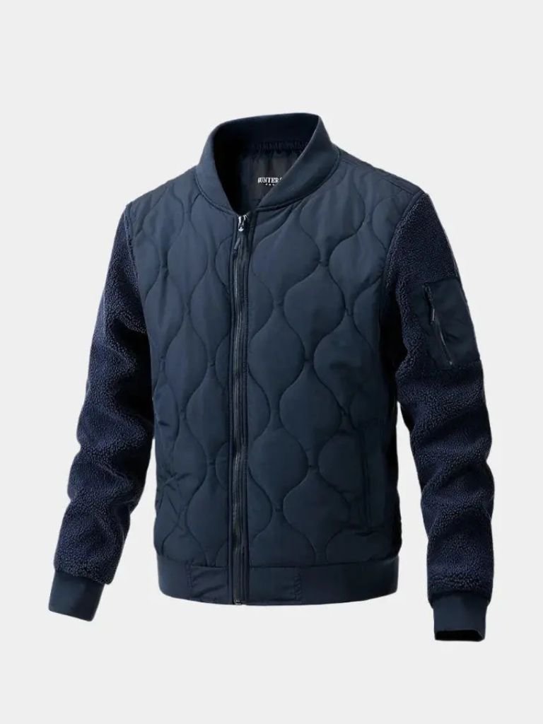 Montaracrest padded bomber jacket with Sherpa sleeves, stylish and warm, perfect for cold weather.