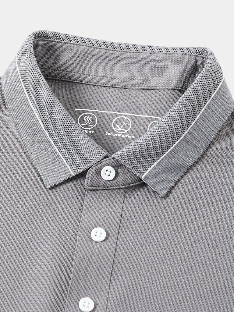 Steel grey Polo Montaracrest with embroidered crown logo, classic fit, and breathable fabric, perfect for casual and smart outfits.