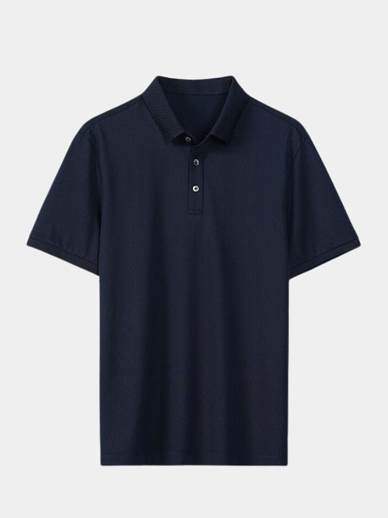 Montaracrest Polo Classica Senza Tempo, timeless classic polo shirt with a subtle cross crown logo on a clean background
