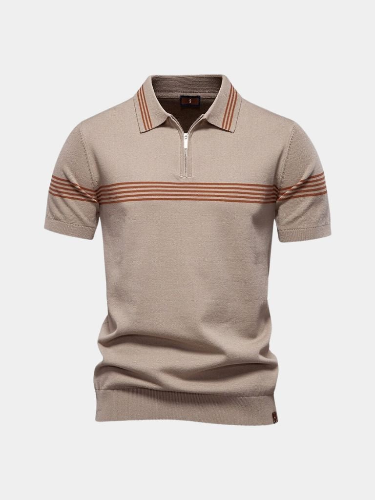 Ivory Polo shirt by Montaracrest featuring a cross and crown logo, made of soft fabric for a classic, stylish look.