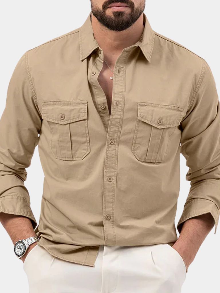 Montaracrest vintage long-sleeve shirt with a cross-crown design, featuring classic style and high-quality craftsmanship.