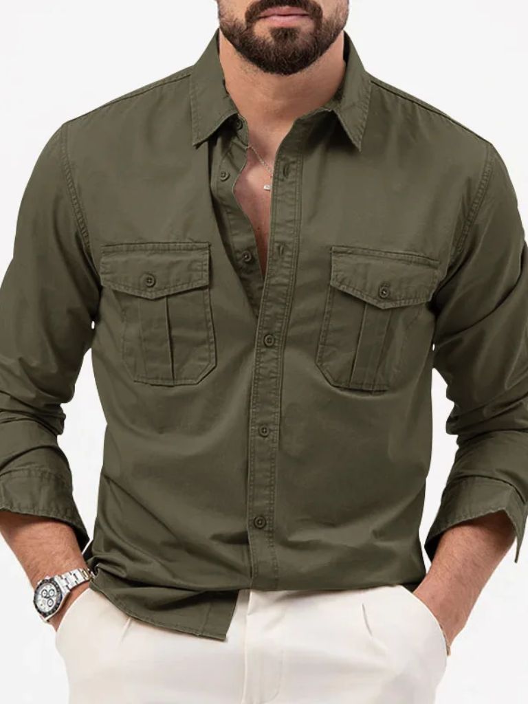 Vintage Montaracrest long-sleeve shirt featuring a cross and crown design on a neutral background.