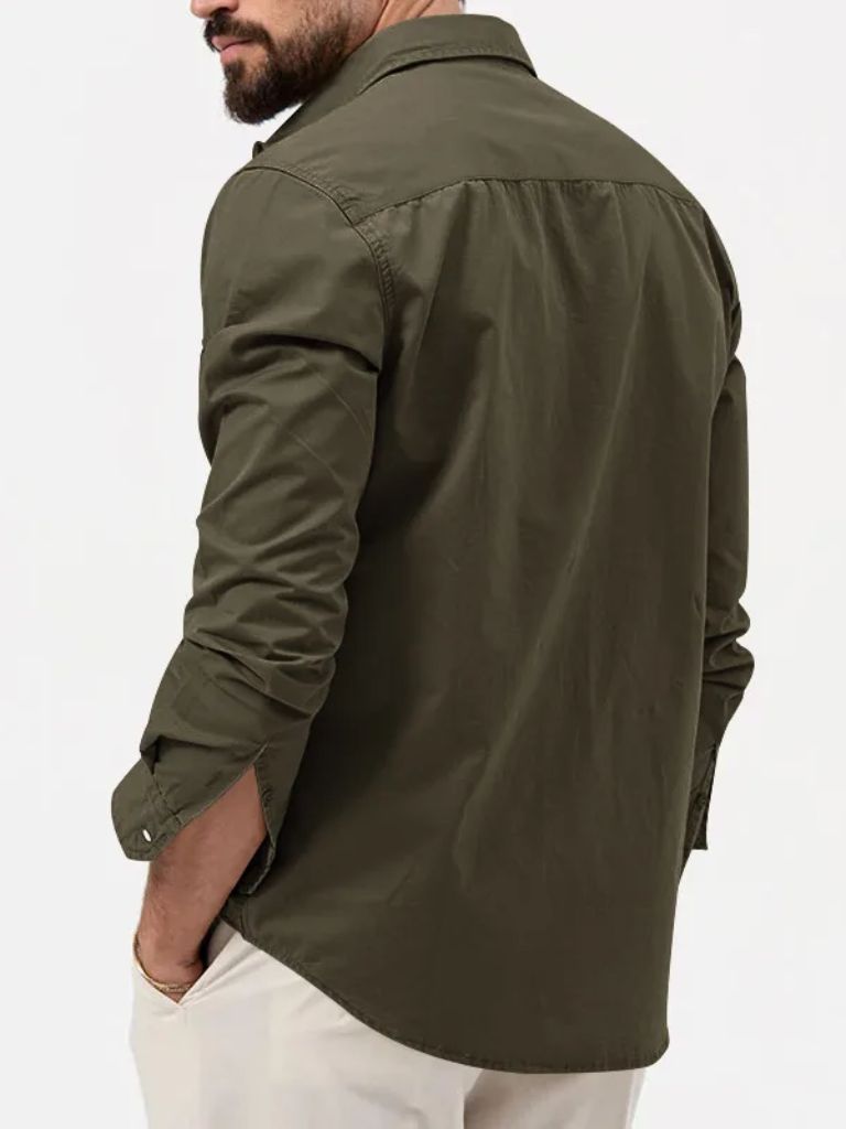 Montaracrest vintage long-sleeve shirt with a cross and crown design, featuring a classic style and detailed fabric texture.