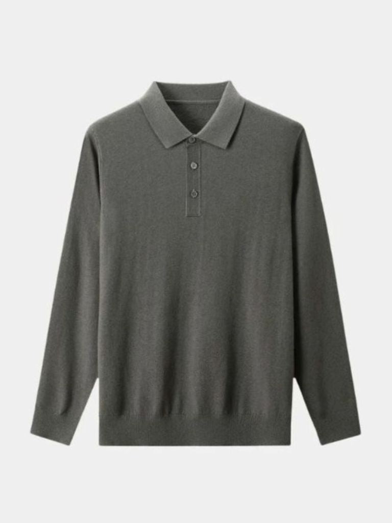 Montaracrest wool-knit button-down polo pullover with a cross-crown design—casual and stylish for cold weather.
